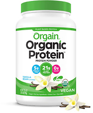Orgain Organic Plant Based Protein Powder, Vanilla Bean - 21G of Protein, Vegan,