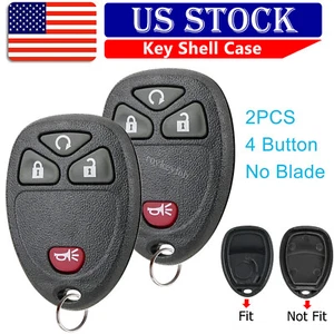 2 Key Fob Shell 4B for 2007 2008 2009 2010 2011 2012 2013 GMC Sierra 1500 2500 - Picture 1 of 7