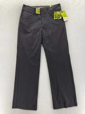 Lee Pants Women's 8 Gray Natural Fit Straight Leg Stretch Fabric Mid Rise Chino - Image 1 of 4