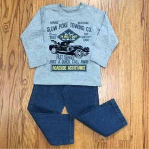 Zboyz Wear toddler boy long sleeve t-shirt & pull on jean 2-pcs sets - Picture 1 of 12