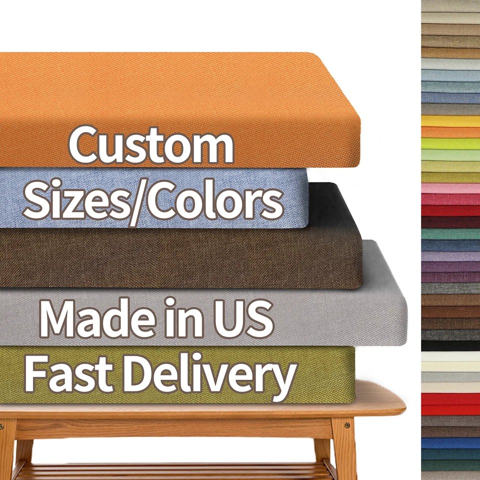 Colourtree Cojín de Banco Personalizado Tamaño 3" Grueso Cojín de Asiento de Ventana Interior Exterior Foto 1 de 4