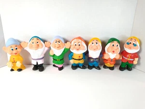 Vintage Walt Disney Productions Squeaky Toys The Seven Dwarfs 5" Tall - Picture 1 of 12
