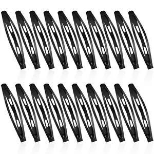 20er Set Schwarze Metall Snap Haarspangen für Damen & Mädchen, 7.8 cm - Bild 1 von 6