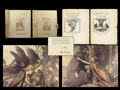 1910 SIGNED Arthur Rackham ART | Wagner Ring of Niblung 2v 1st edition Set - Image 1 of 4