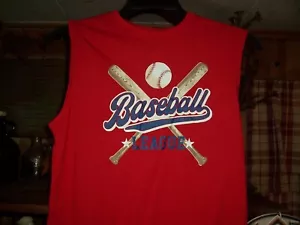 WONDER NATION BOYS BASEBALL LEAGUE TANK TOP SHIRT SIZE XXL 18 RED CASUAL SUMMER - Picture 1 of 1