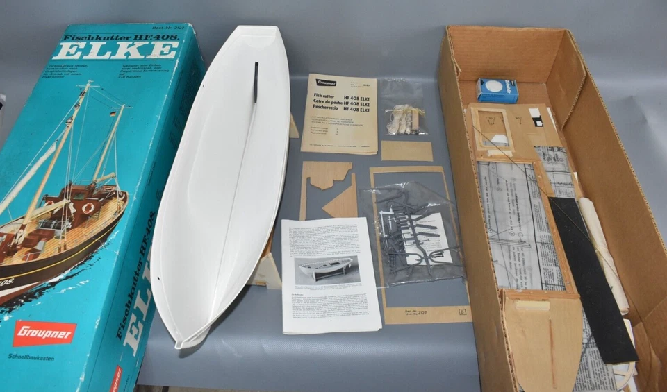 Graupner 2127 Fischkutter HF.408. Elke Boot Vintage Bausatz Rarität Fach #H3H - Bild 1 von 4