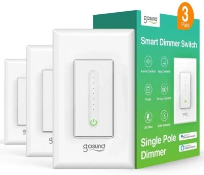 Gosund 3 Pcs Smart Light Switch Dimmer WiFi Remote Control Fit Alexa Google Home - Image 1 of 4