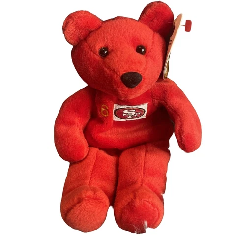 Salvinos Bammers NFL Beanie Bear San Francisco Joe Montana Red New Cover