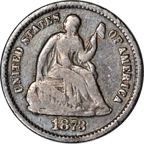 1873-S H10C Seated Liberty Half Dime VG K15680 Cover