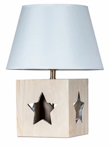 Lampe Tischlampe H41cm Holz-Lampe Stern Deko Leuchte Weihnachtsdeko Tischdeko - Bild 1 von 6
