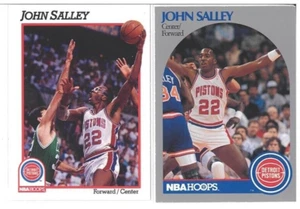JOHN SALLEY 1990 And 1991 NBA Detroit Pistons 2pc Near Mint Basketball Card Lot  - Picture 1 of 2