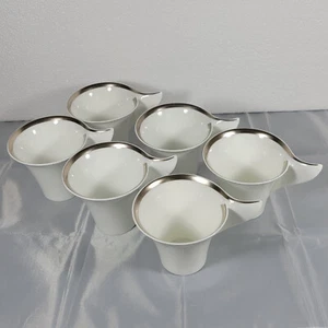 Villeroy & Boch New Wave Premium Platinum Tea Cups 0.2 Litre Bone Porcelain x 6 - Picture 1 of 13
