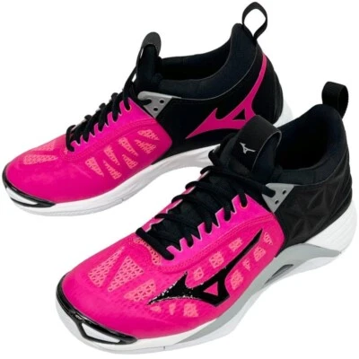 Zapatos de Voleibol Mizuno WAVE MOMENTUM VM13 Diseño Original Corte Bajo Rosa Negro Foto 1 de 4