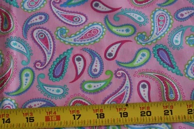 21" Long, Colorful Paisley on Pink Quilt Cotton, Moda/Me & My Sister, N3226 - Image 1 of 4