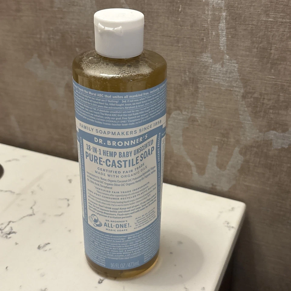 Dr. Bronner's Pure Castile Soap Unscented Baby Mild 2 Oz 59 Ml