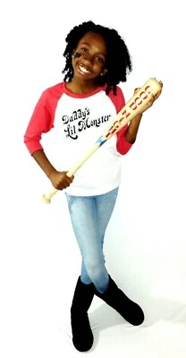 Daddy's Lil Monster красный и белый выветренный молодежи CVC 3/4-рукав реглан футболка  - Изображение 1 из 4