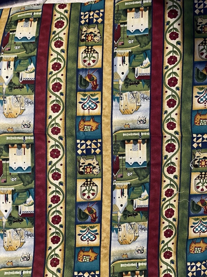 Pueblo de arte popular por Jim Shore patrón # 13543 1,25 yardas telas de gallo rojo  Foto 1 de 1