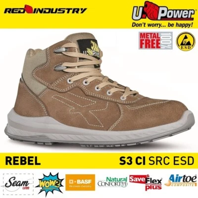 UPOWER SCARPE LAVORO ANTINFORTUNISTICA REBEL ESD S3 CI SRC U-POWER + - Immagine 1 di 4