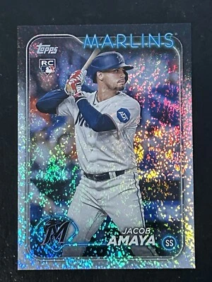 Jacob Amaya Baseball FOILBOARD /265 Rookie RC Card #144 Miami Marlins 2024 Topps - Image 1 of 4