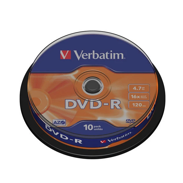 Verbatim 43523 DVD -R AZO Matt Silver 4.7GB 16X dvd-r 10 Pack Spindle - Immagine 1 di 1