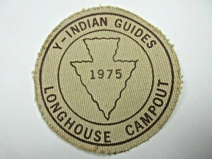 vintage 1975 YMCA Indian Guide Y-Guides patch Longhouse Campout arrow head retro - Picture 1 of 2