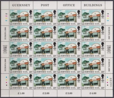 F-EX40050 UK ENGLAND GUERNSEY MNH 1990 EUROPA SHEET BUILDONG ARCHITECTURE. - Image 1 of 4