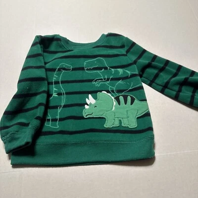 Cuartos Niño Mino 69 Meses Verde Rayas Terciopelo Dinosaurio Manga Larga Sudor Foto 1 de 3