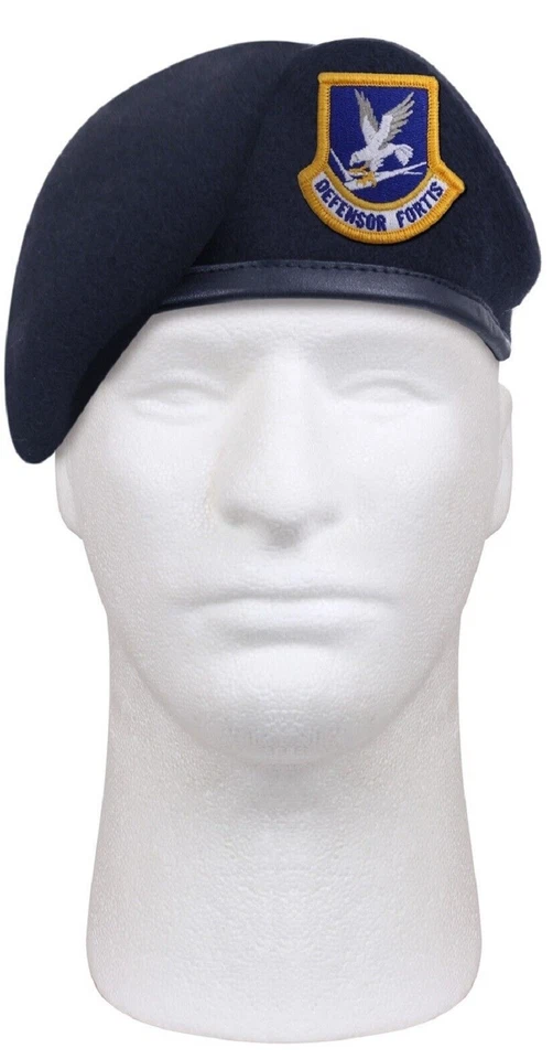 Rothco Inspection Ready Beret With USAF Flash Midnight Navy Blue Size 6 1/2