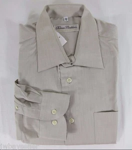 Camisa Bolsillo Klauss Boehler 100 % Algodón Bronceado Caqui Liso Talla 16 R Nueva con Etiquetas - Imagen 1 de 10