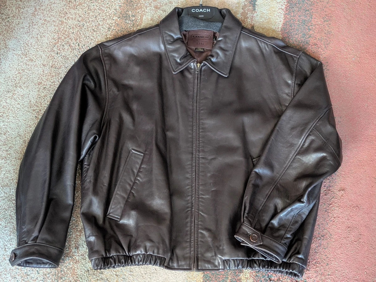 Coach Leather Outer Shell Brown Coats, Jackets & Vests for Men for