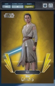 Star Wars Card Trader Topps Genesis - Gold Legendary 50cc -  Rey - Picture 1 of 2