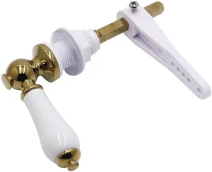 Inodoro de cerámica Harrington Marley acabado latón cisterna palanca enjuagador tradicional - Imagen 1 de 4