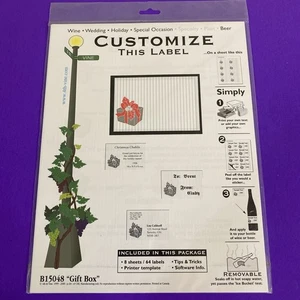 4th & Vine Wine Beer Bottle Labels B15048 Gift Box 8 Sheets/64 Removable - Picture 1 of 6