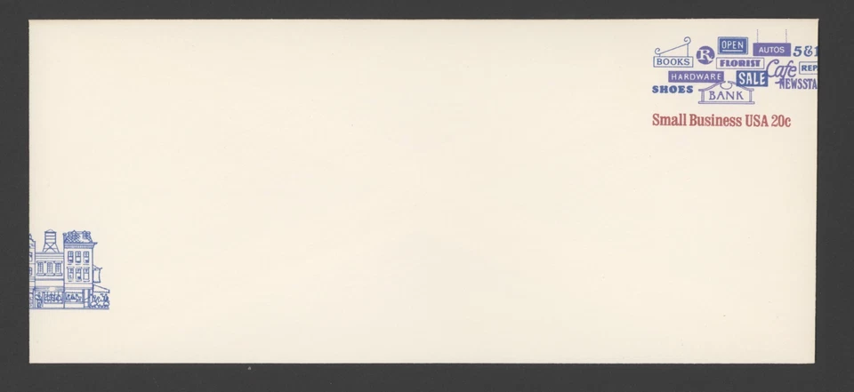 US Scott #U606 Small Business 20c Stamped #10 Solid Envelope, Mint - Image 1 of 1