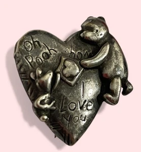 Broche de lechón Winnie the Pooh vintage de plata esterlina de Disney - Imagen 1 de 7