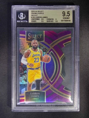 2023-24 Panini Select LeBron James #135 Premier púrpura/99 BGS 9,5 Foto 1 de 2