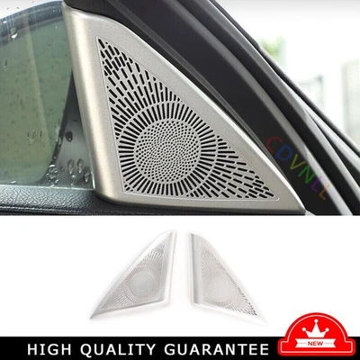 Car A Post Speaker Frame Cover Trim For BMW 7 Series 2009-2015 Silver Aluminum - Image 1 of 4
