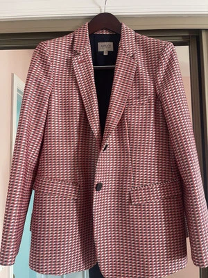 Blazer Armani Collezioni rojo y azul marino patrón geométrico Foto 1 de 2