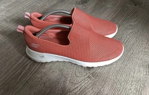 Skechers Womens Go Walk Joy Size 9 15600 Pink Running Shoes Sneakers - Picture 1 of 11