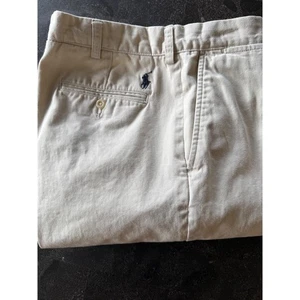 Polo Ralph Lauren Preston Khaki Chinos Pants Mens 34x32 Straight leg Flat Preppy - Picture 1 of 10