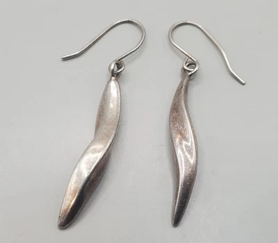 Pendientes colgantes retorcidos de plata de ley 925 JCM vintage de 2,8 gramos Foto 1 de 4