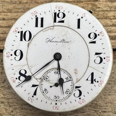 16s Hamilton Pocket Watch Movement - Grade 972 - 17 Jewels, Adjusted 5 Positions - Image 1 of 2