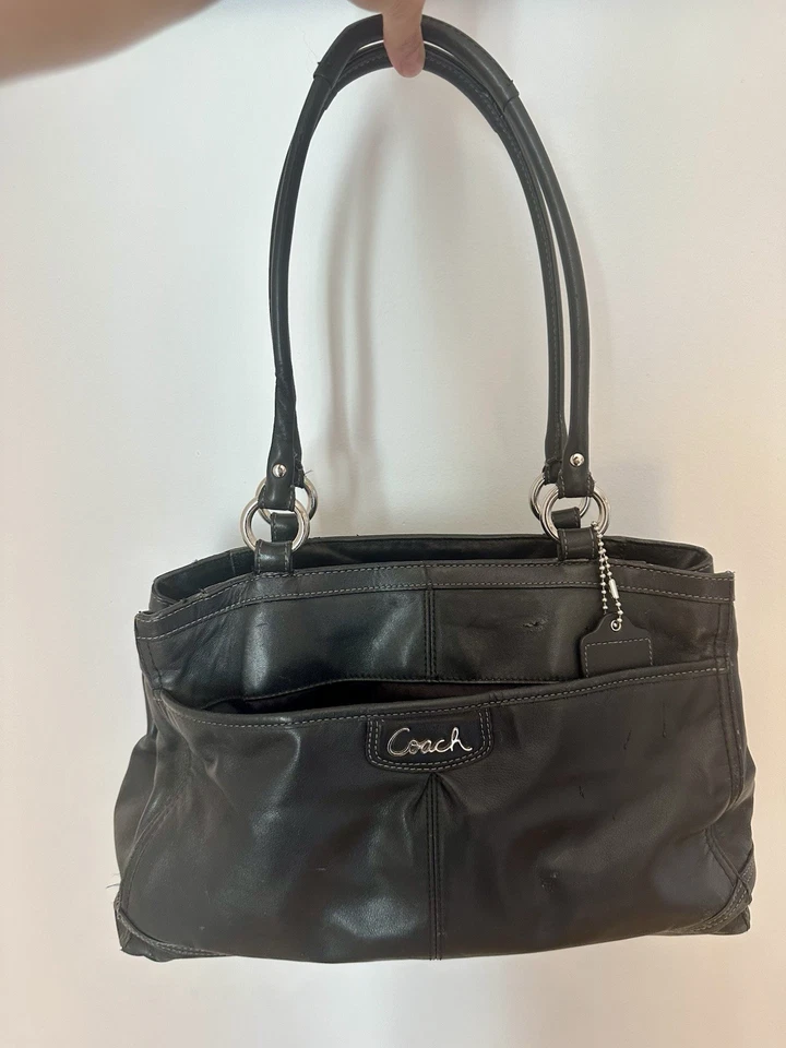 Couro preto médio Coach - Imagem 1 de 4