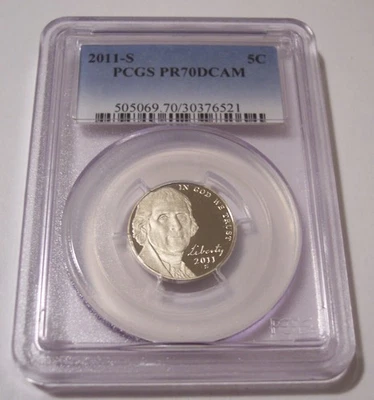 2011 S Jefferson Nickel Proof PR70 DCAM PCGS - Image 1 of 2