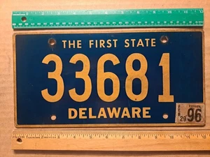 License Plate, Delaware, 1996, Passenger, The First State, 33681 - Picture 1 of 2