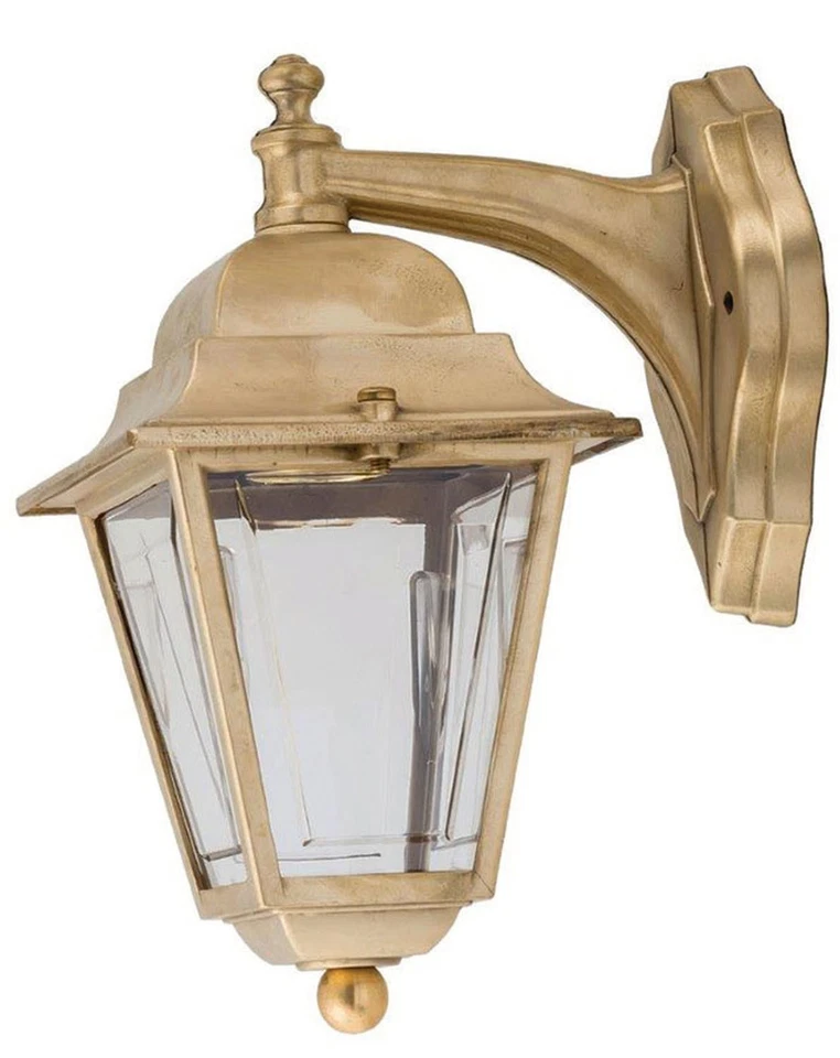 Wandleuchte Außenlampe Messing massiv E27 IP43 Garten Haus Hof Rustikal PARGA - Bild 1 von 1