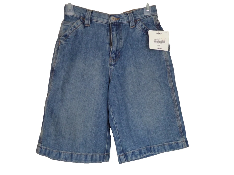 Boy's Medium Stone Washed Canyon River Blues Denim Shorts. Size 12. 100% Cotton. - Image 1 of 4