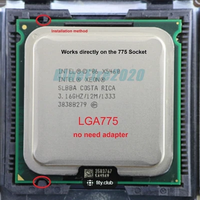 Intel Xeon X5460 3.16 GHz SLANP CPU LGA 775 Quad-Core Processor Add needles - Image 1 of 4