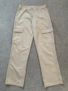 Denim Co Cargo Trousers Straight Cotton Beige UK 6 - Picture 1 of 11