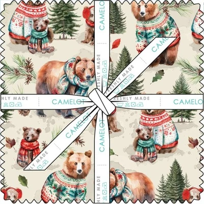 Merry Beary by Camelot Fabrics, 10 inch Squares Layer Cake 42pc/bundle - Image 1 of 2